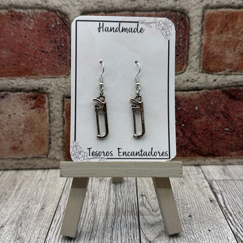 Handmade Hack Saw Charm Earrings